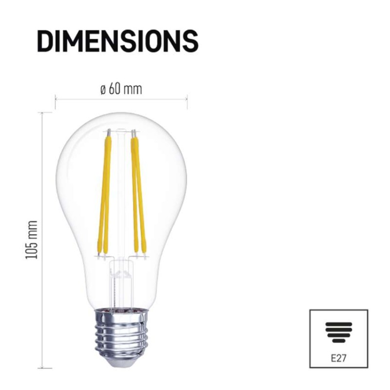 3 + 1 bez maksas – LED spuldze Filament A60 / E27 / 5,9 W (60 W) / 806 lm / neitrāli balta