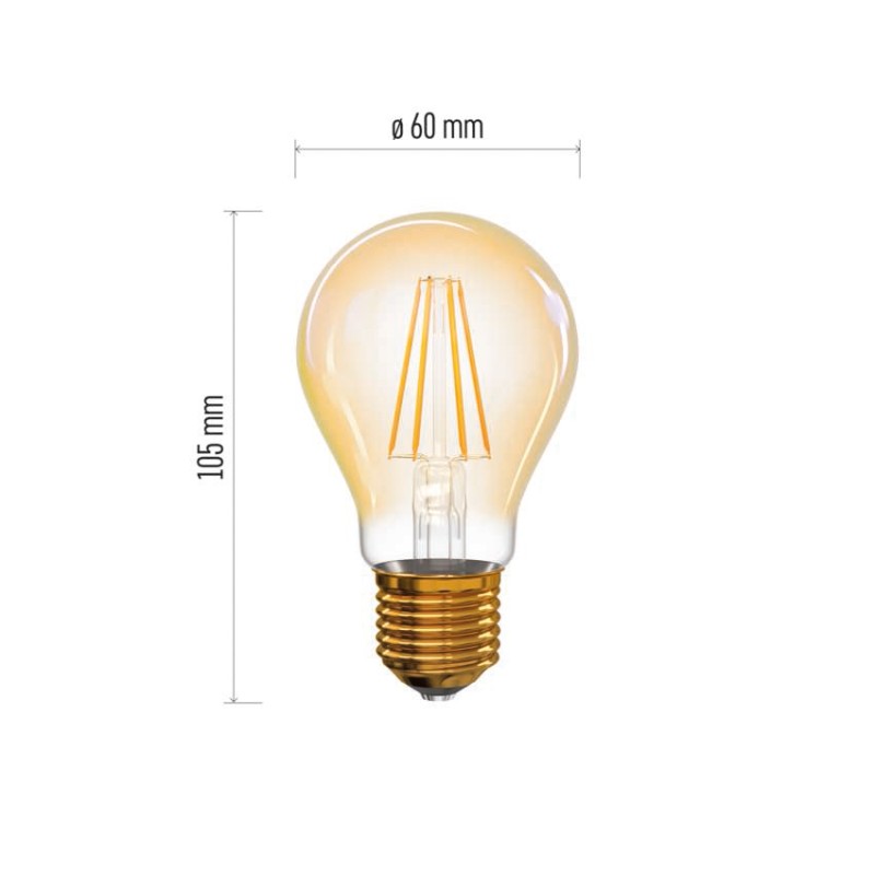 LED žárovka Vintage A60 / E27 / 4,3 W (35 W) / 400 lm / teplá bílá