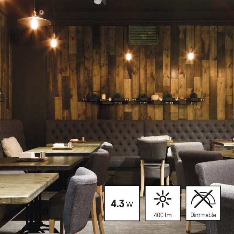 LED žárovka Vintage A60 / E27 / 4,3 W (35 W) / 400 lm / teplá bílá