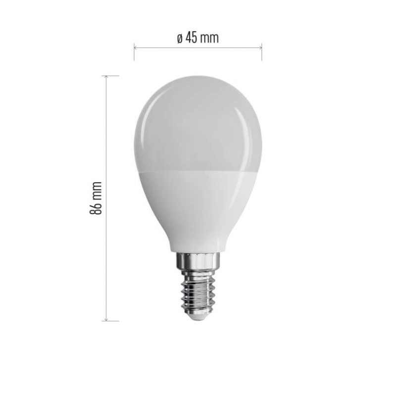LED žiarovka Classic Mini Globe / E14 / 7,3 W (60 W) / 806 lm / teplá biela
