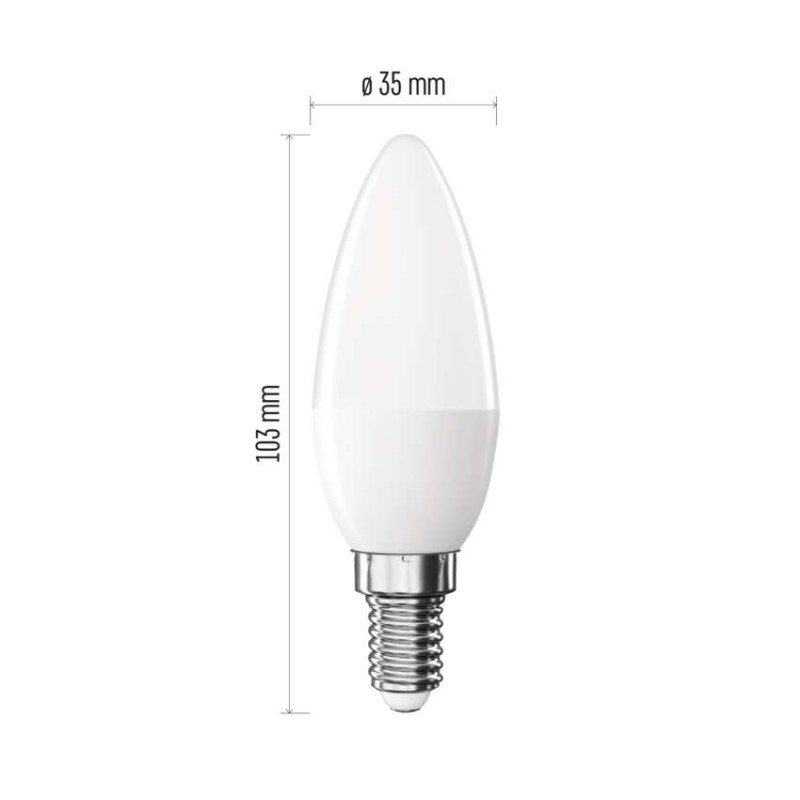 LED spuldze Classic Candle / E14 / 2,5 W (32 W) / 350 lm / Silti balta