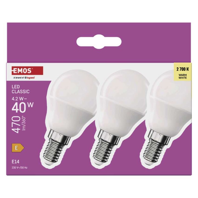 LED pirn Classic Mini Globe / E14 / 4,2 W (40 W) / 470 lm / Soe valge