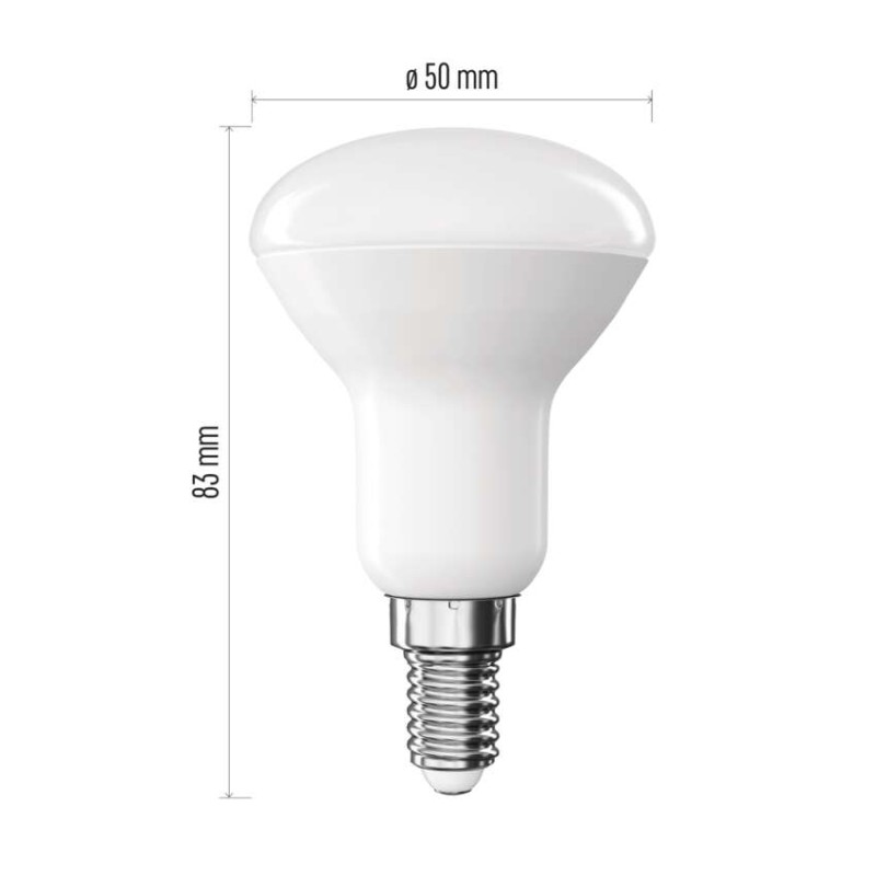 LED spuldze Classic R50 / E14 / 4,2 W (40 W) / 470 lm / Silti balta