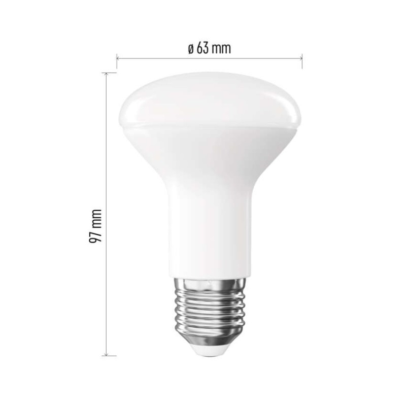 LED spuldze Classic R63 / E27 / 7 W  (60 W) / 806 lm / Neitrāli balta
