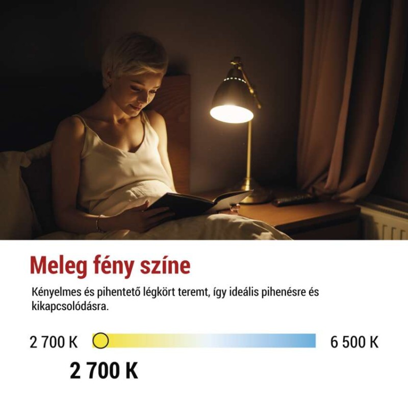 LED izzó Filament A60 / E27 / 3,4 W (40 W) / 470 lm / Meleg fehér