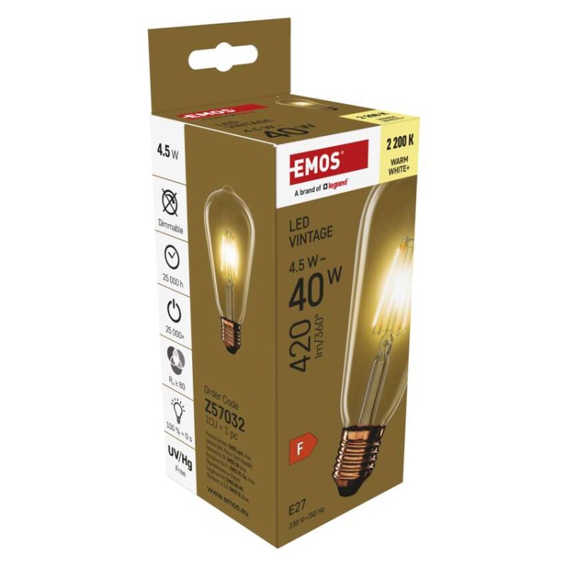 LED pirn Vintage ST64 / E27 / 4,5 W (40 W) / 420 lm / Soe valge