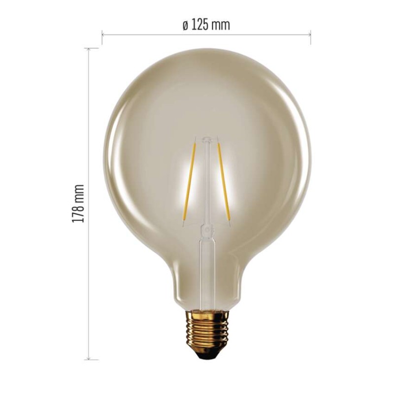 LED izzó Vintage G125 / E27 / 4,5 W (40 W) / 420 lm / Meleg fehér