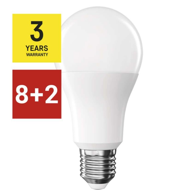 8 + 2 bez maksas – LED spuldze Classic A60 / E27 / 13 W (100 W) / 1 521 lm / silti balta