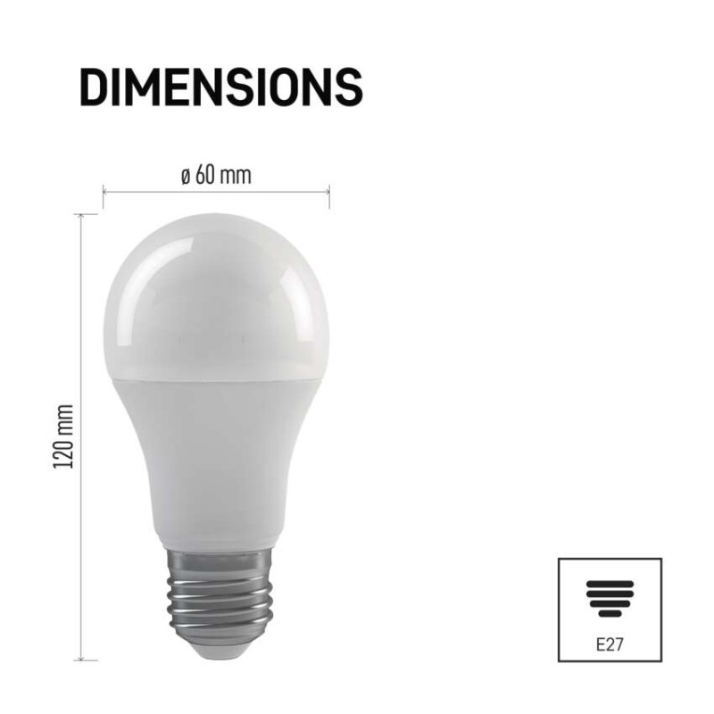 LED žiarovka Classic A60/ E27 / 10,5 W (75 W) / 1 060 lm / teplá b./krokovo stmievateľné