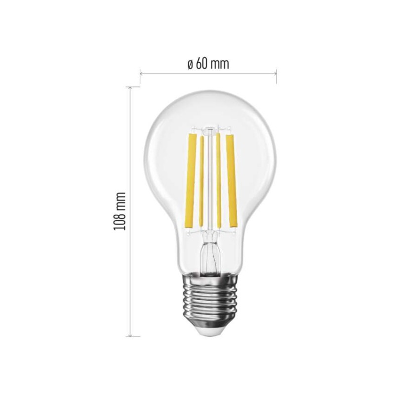 LED spuldze Filament A60 / E27 / 10,5 W (100 W) / 1521 lm / Neitrāli balta