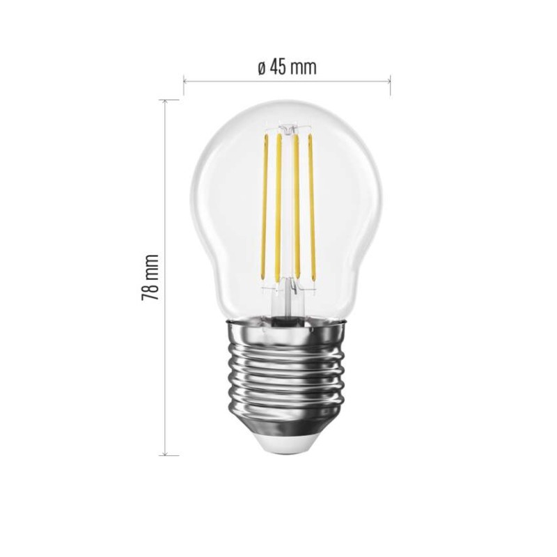 Żarówka LED Filament Mini Globe / E27 / 3,4 W (40 W) / 470 lm / neutralna biel