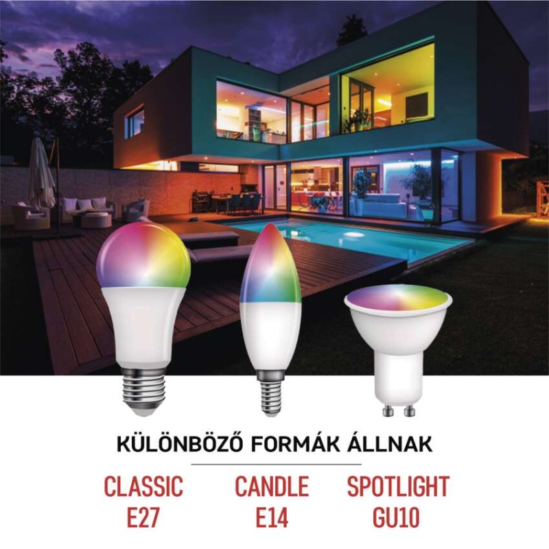 LED izzó GoSmart MR16 / GU10 / 4,8 W (35 W) / 400 lm / RGB / dimmelhető / Zigbee