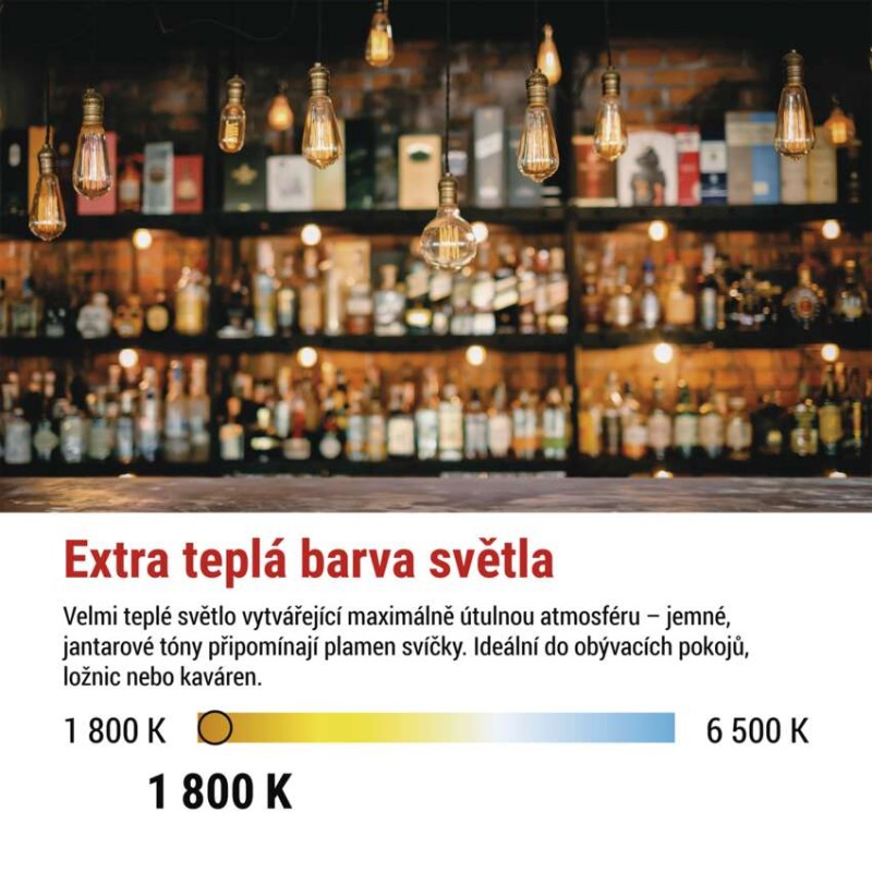 LED žárovka DECO SMOKED ST64 / E27 / 4,5 W (19 W) / 180 lm / flame