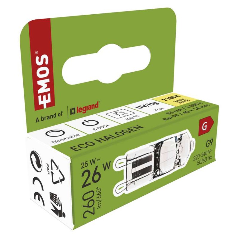 Żarówka halogenowa JC 25W G9 ciepła biel