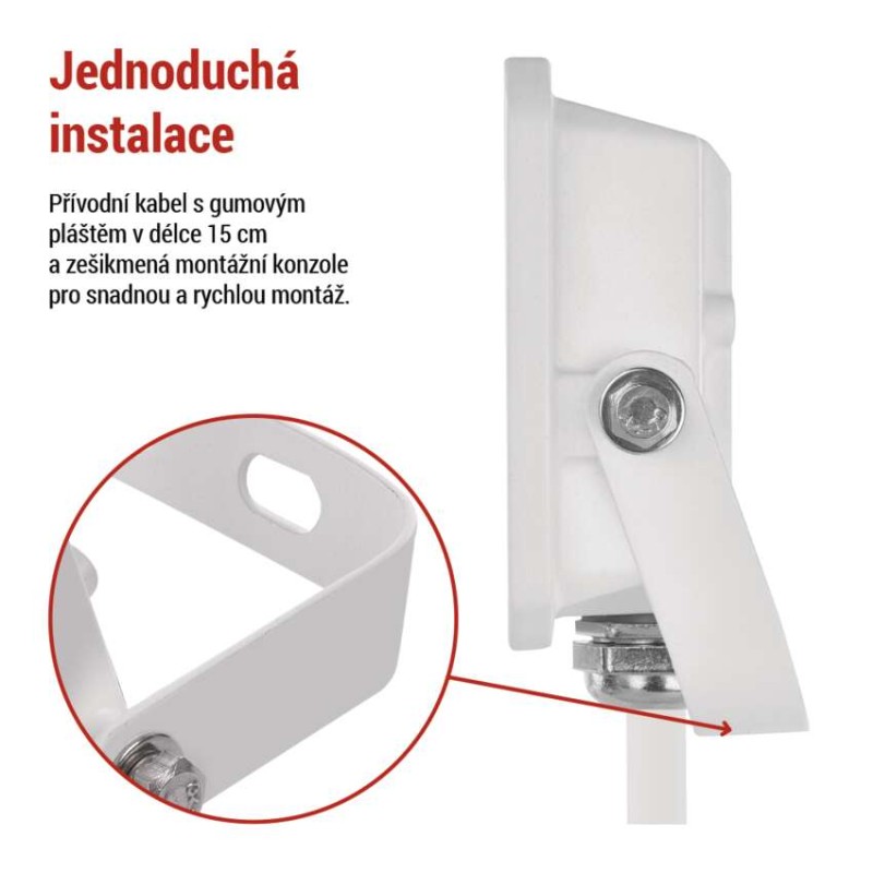 LED reflektor SIMPO 10 W, bílý, neutrální bílá