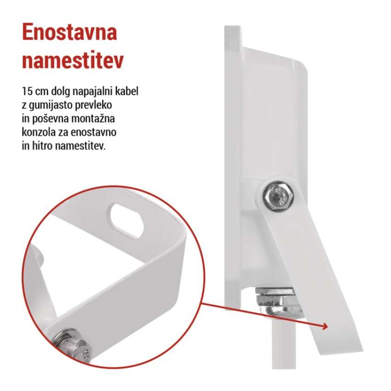 LED reflektor SIMPO 20W, bel, IP65, 2000 lm, nevtralna bela