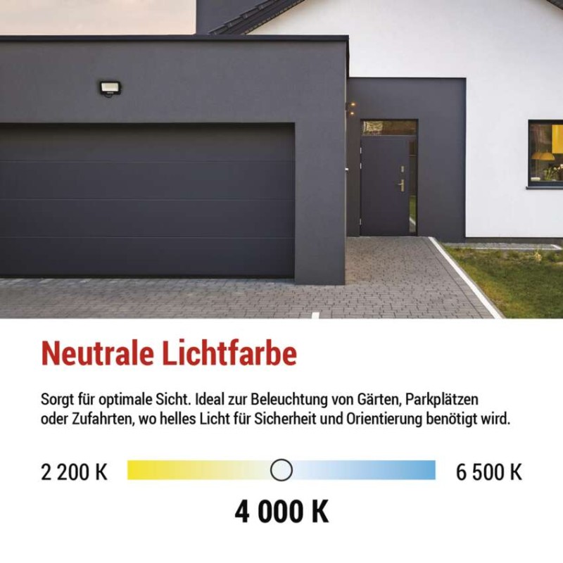 LED reflektor GLARO 30W, schwarz, IP65, 3000 lm, neutralweiß