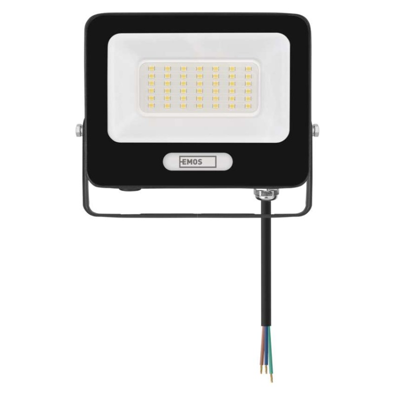 LED reflektor GLARO 30W, fekete, IP65, 3000 lm, természetes fehér