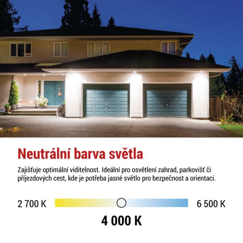 LED reflektor SIMPO 50W, bílý, IP65, 5000 lm, neutrální bílá