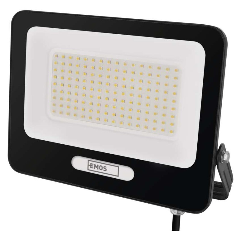 LED reflektor GLARO 100W, fekete, IP65, 10000 lm, természetes fehér