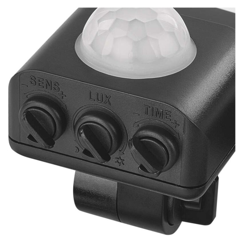 LED reflektor GLARO s pohybovým čidlom, 10 W, čierny, IP54, 1000 lm, neutrálna biela