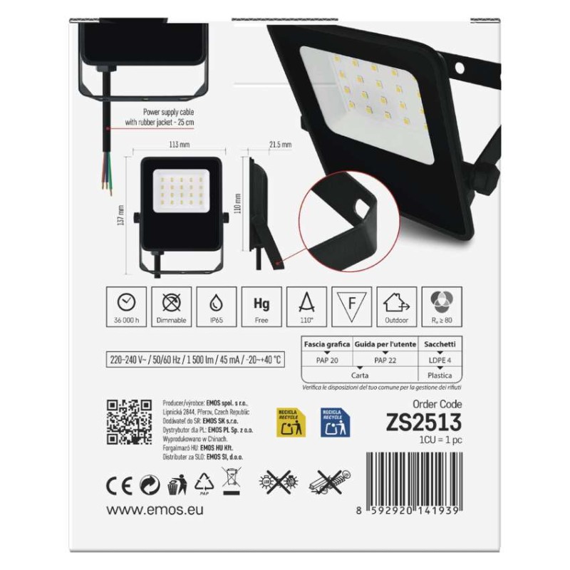 LED reflektor VISIO čierny, 10W neutrálna biela