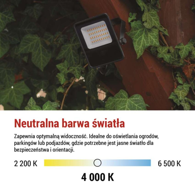 Naświetlacz LED VISIO 20W czarny neutralna biel