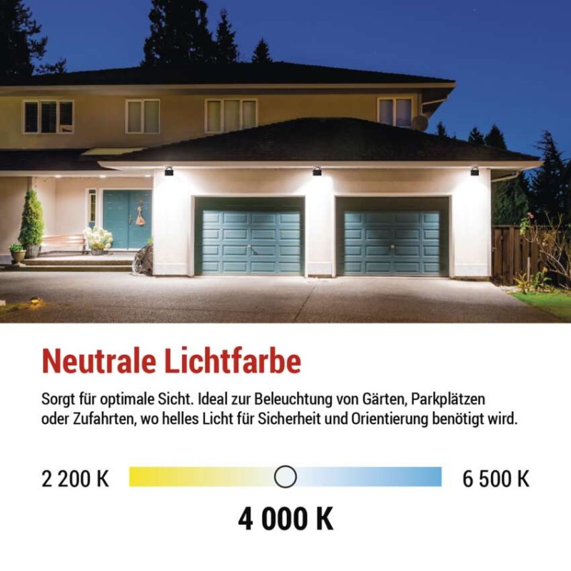 LED-Strahler VISIO schwarz, 50 W neutralweiß