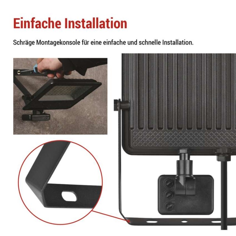 LED-Strahler VISIO mit Bewegungsmelder, 50 W, schwarz, neutral weiß