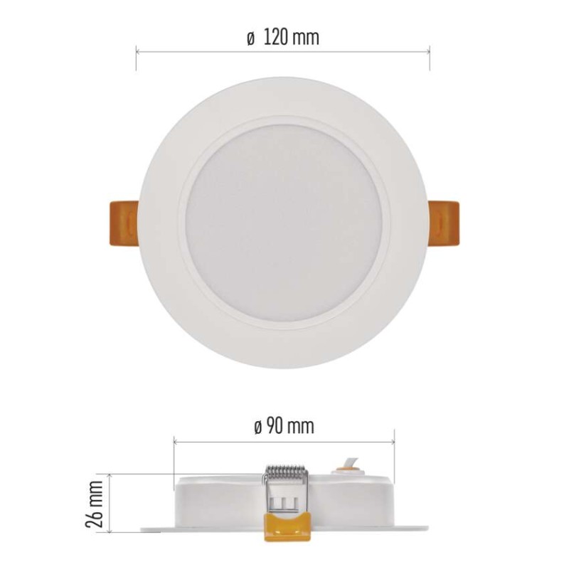 Panel LED wpuszczany RUBIC, okrągły, biały, 9W, naturalna biel