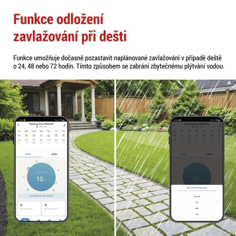 GoSmart zavlažovací hodiny, Bluetooth 5.0, 2 výstupy
