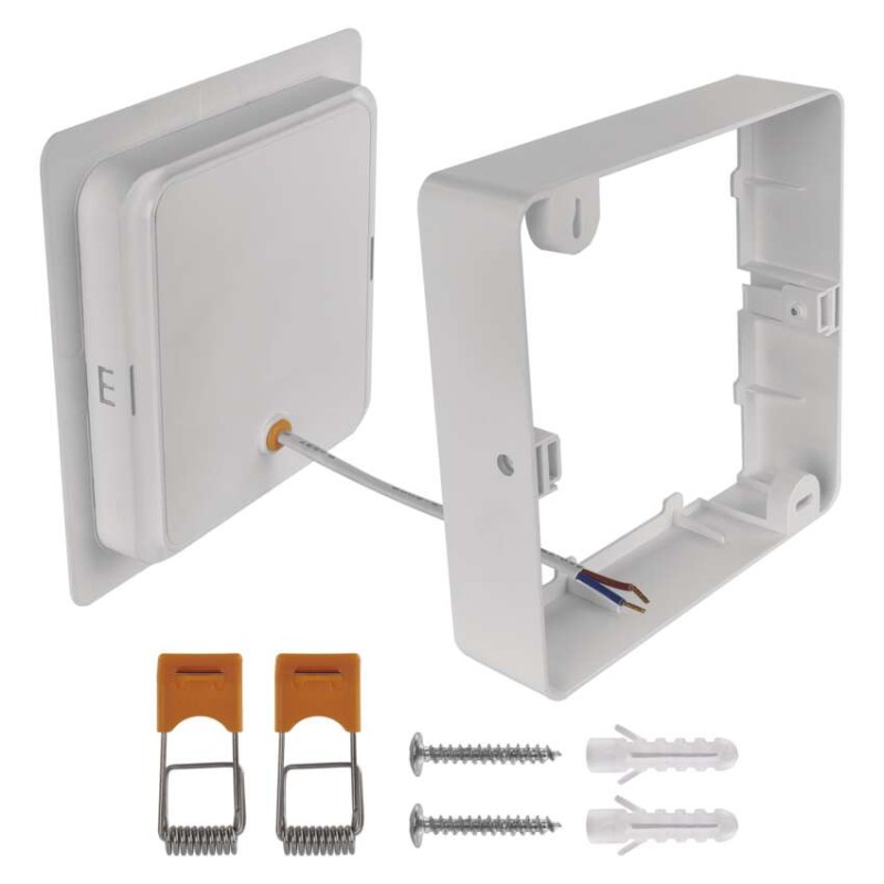 Panel LED natynkowy RUBIC 2w1, kwadrat, biały, 18W, naturalna biel