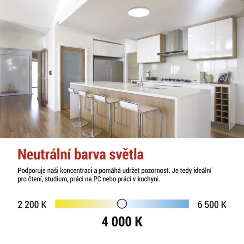 LED přisazené svítidlo FLORI kruhové, bílé, 18W, neutrální bílá