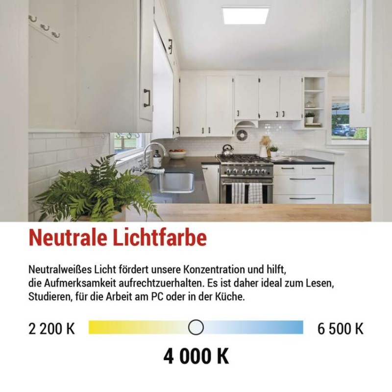 LED-Anbauleuchte FLORI quadrat, weiß, 18W, neutralweiß