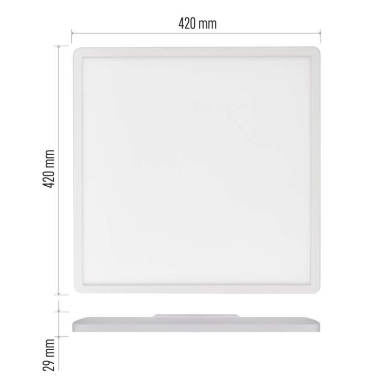 LED felületi lámpatest FLORI négyzet, fehér, 22W, semleges fehér