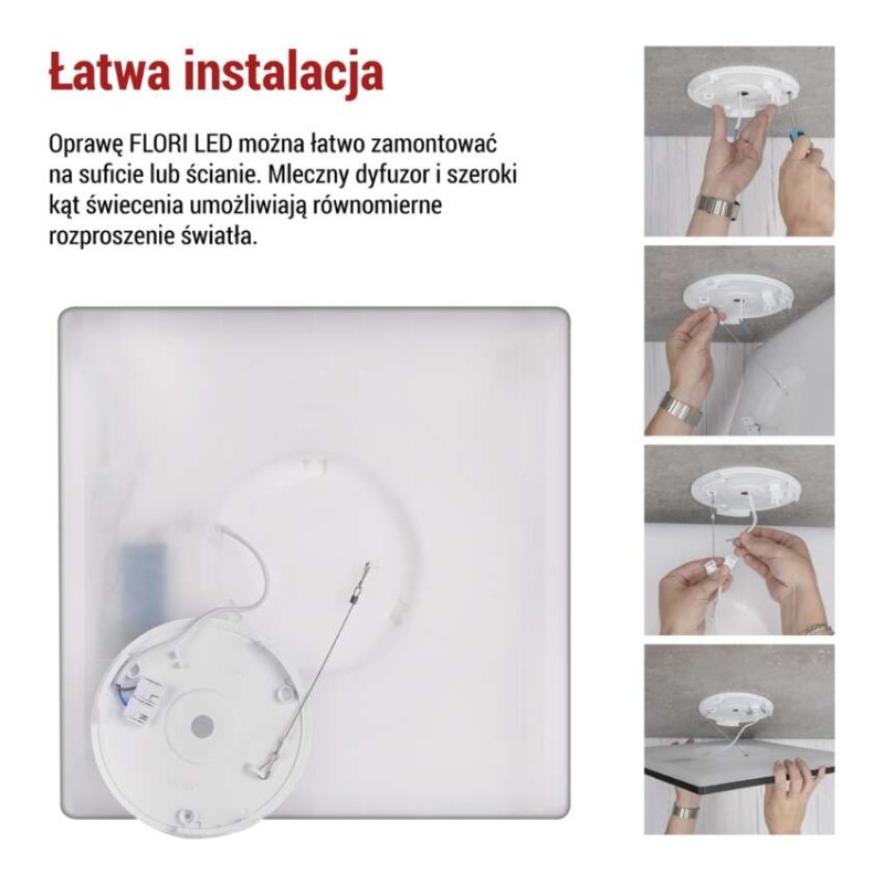 Oprawa LED FLORI kwadratowy, czarny, 22W, neutralna biel