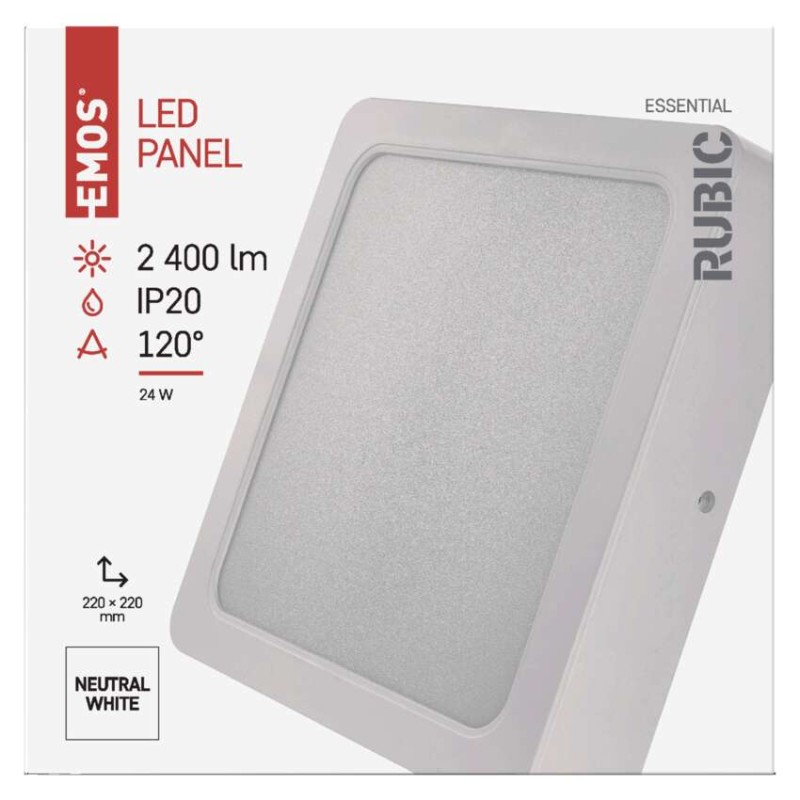LED svítidlo RUBIC 22 x 22 cm, 24 W, neutrální bílá