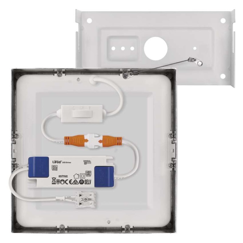 LED svítidlo NEXXO broušený nikl, 17 x 17 cm, 12,5 W, teplá/neutrální bílá