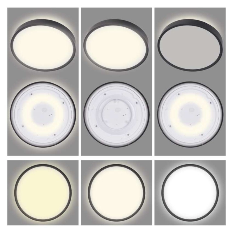 LED lampa DIONI melns, 17W, silti/neitrāli balta