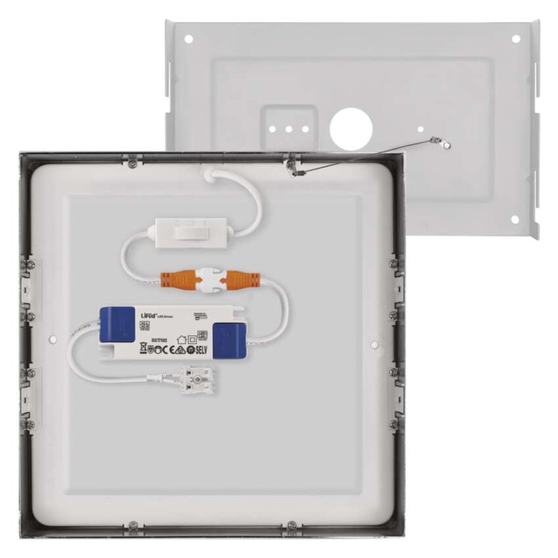 LED-valgusti NEXXO harjatud nikkel, 22,5 x 22,5 cm, 21 W, soe/neutraalne valge