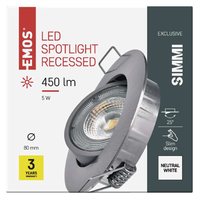 LED bodové svítidlo SIMMI 8 cm, 5 W, neutrální bílá