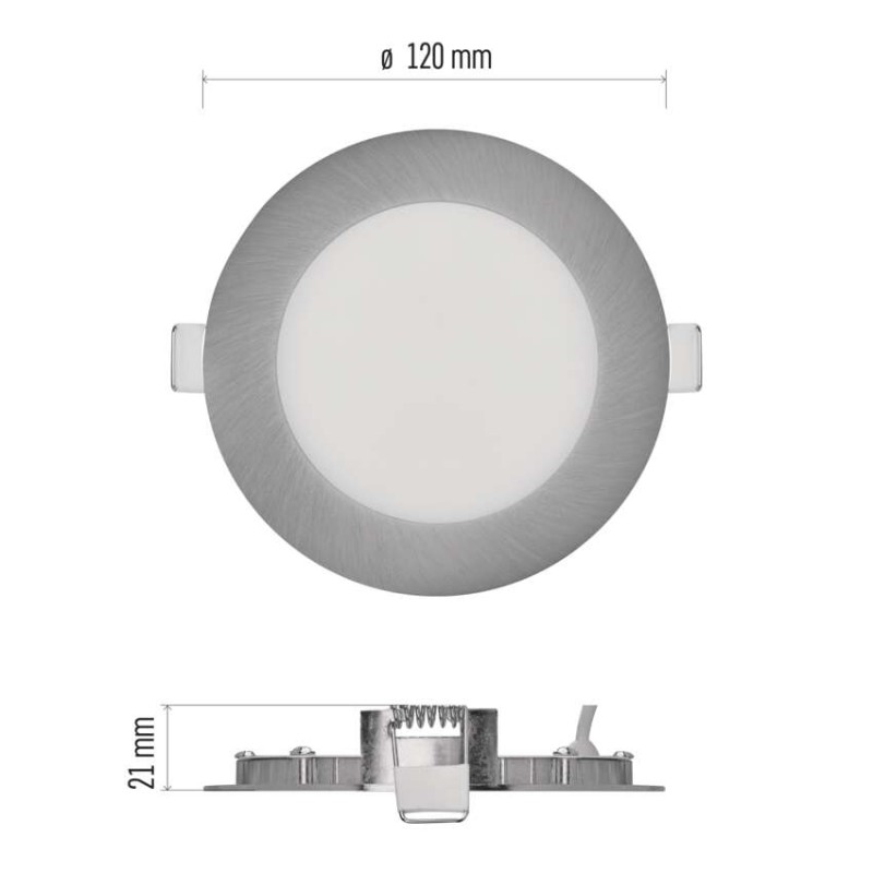 LED vstavané svietidlo NEXXO, kruhové, strieborné, 7W, CCT