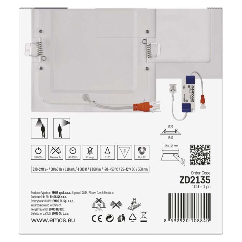 LED-valgusti NEXXO valge, 17 x 17 cm, 12,5 W, neutraalne valge