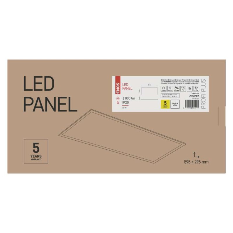 LED panel PROXO 30 x 60 cm, 19 W, 1900 lm, neutrální bílá
