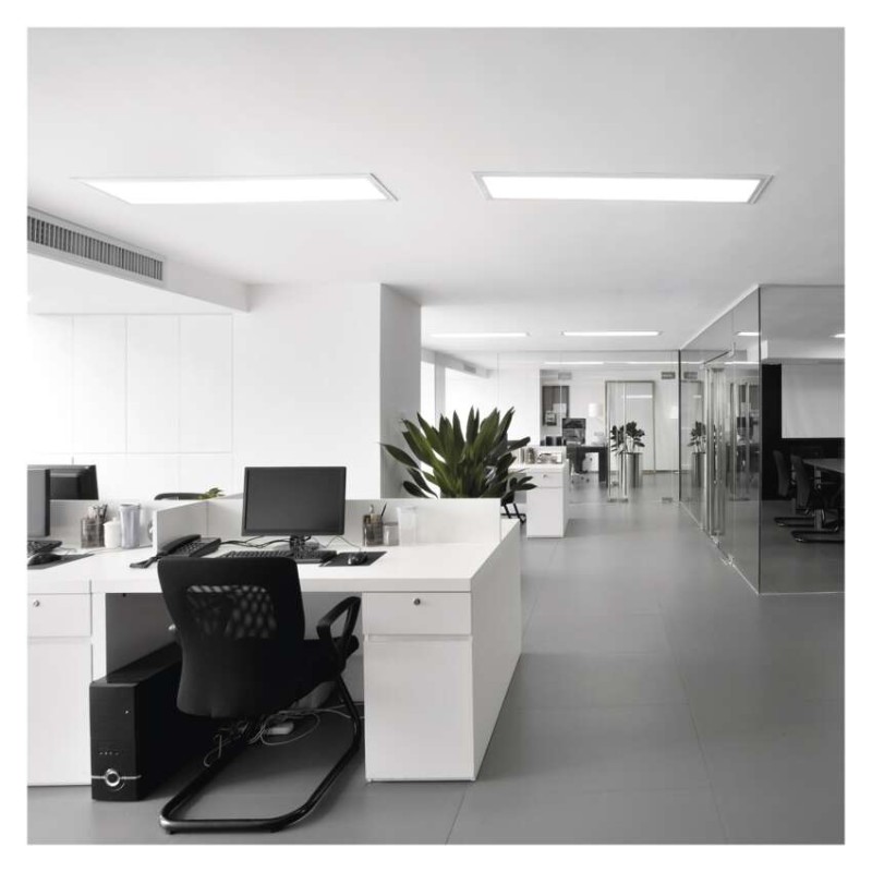 LED panel 30×60, obdélníkový vestavný bílý, 18W neutrální bílá, Emergency