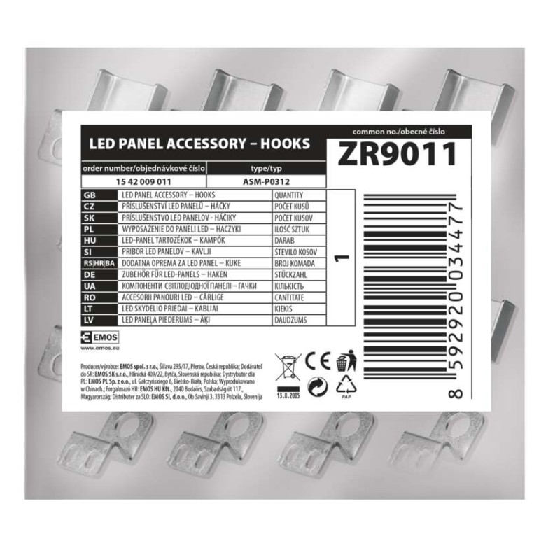 6 āķi LED panelim, 120 x 30 cm