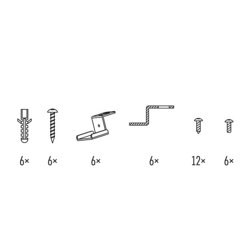 6 āķi LED panelim, 120 x 30 cm