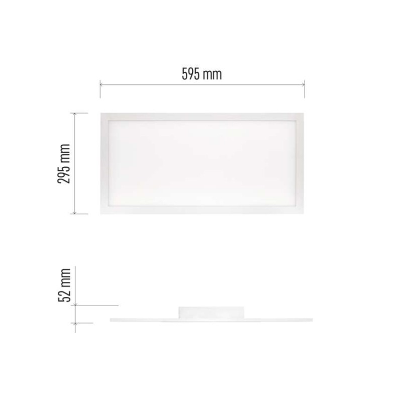 LED lampa RIVI, 30 x 60 cm, 25 W, silti un auksti balta, aptumšojama ar tālvadības pulti