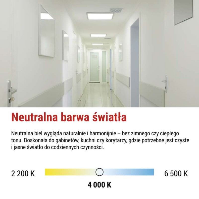 Panel LED VEXXO 60×60 33W Powiązany IP20 neutralna biel UGR