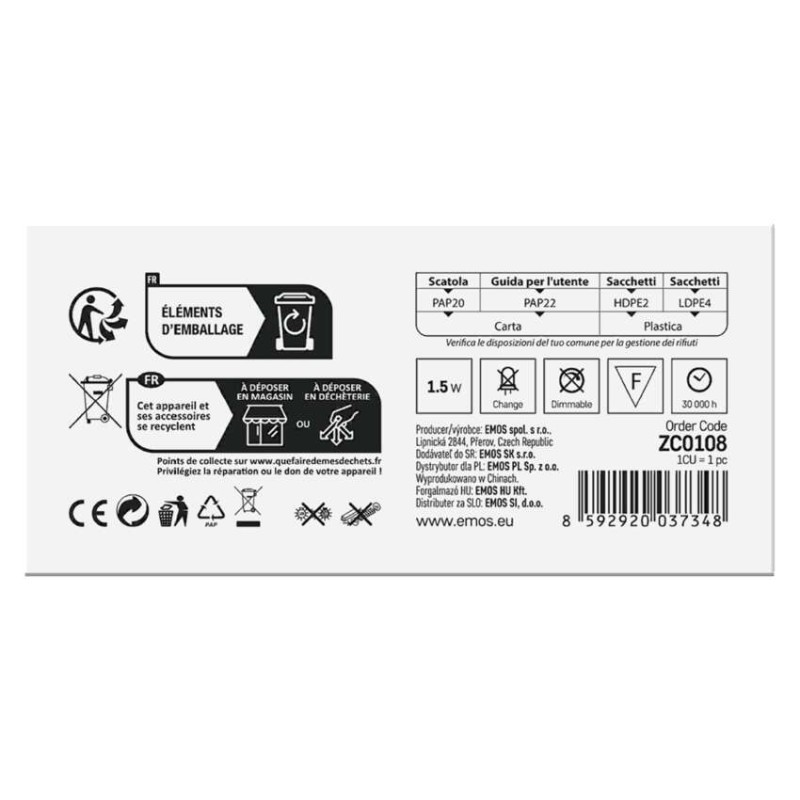 Orientacyjna oprawa LED AMAL, do wbudowania,prostokąt 1,5W WWIP65